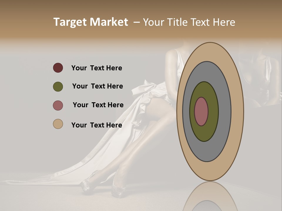 Sitting Beautiful Woman Beside Mirror PowerPoint Template