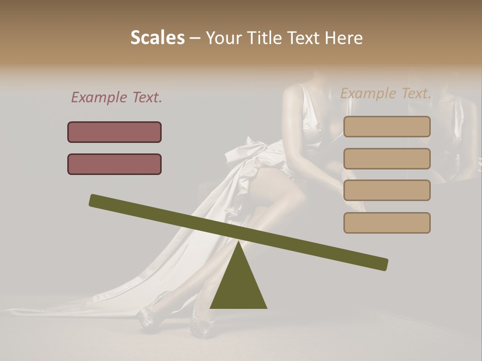 Sitting Beautiful Woman Beside Mirror PowerPoint Template