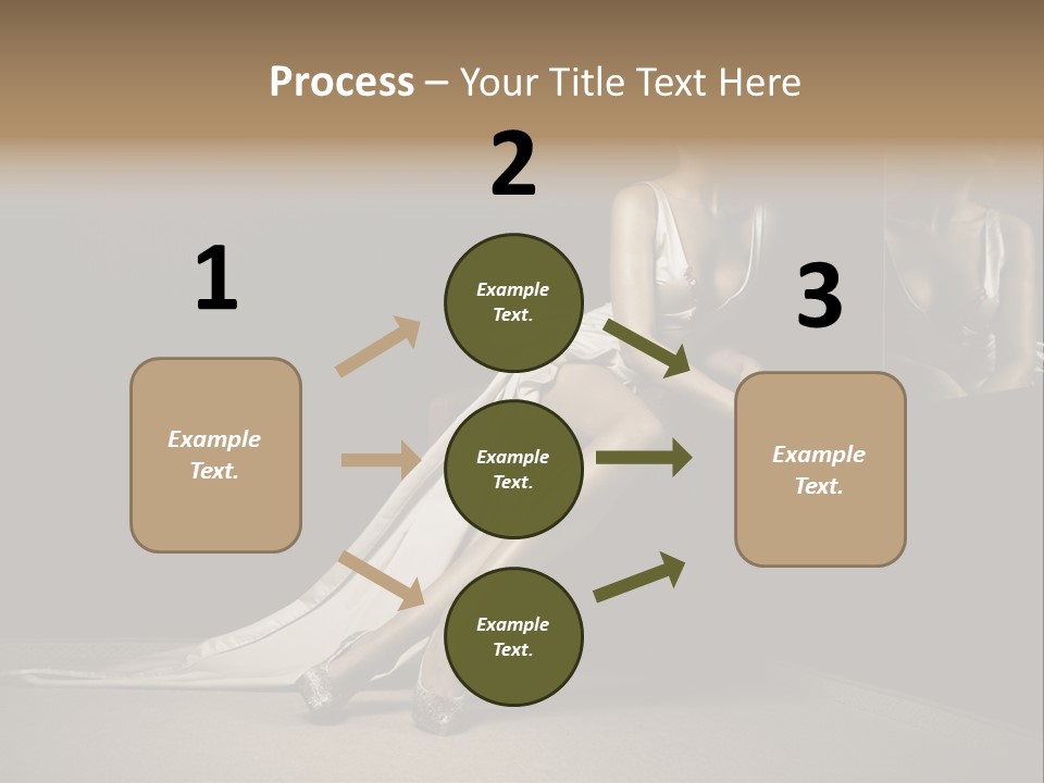 Sitting Beautiful Woman Beside Mirror PowerPoint Template