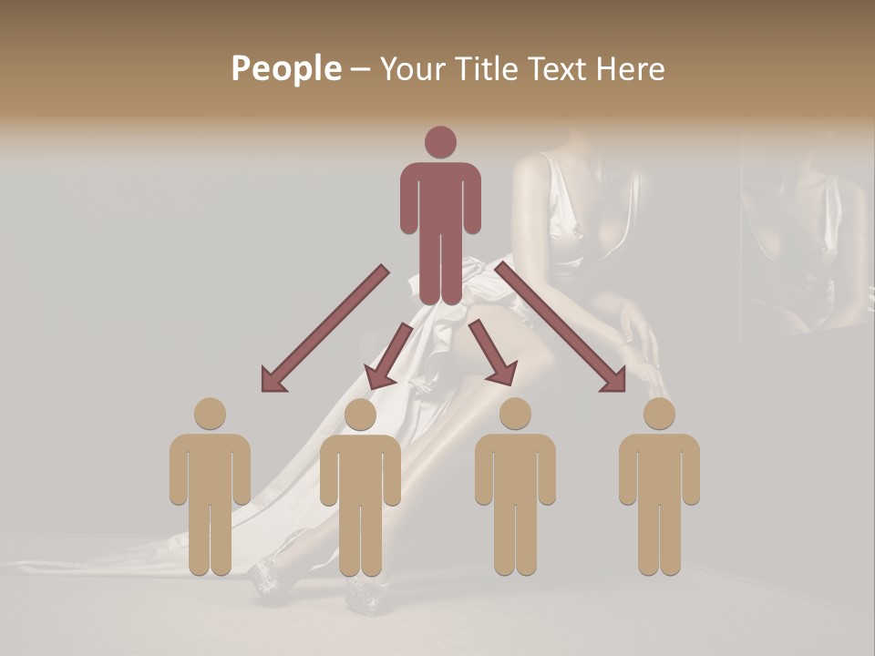 Sitting Beautiful Woman Beside Mirror PowerPoint Template