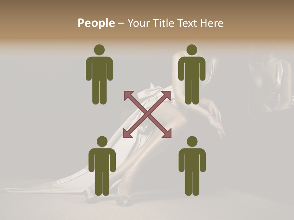 Sitting Beautiful Woman Beside Mirror PowerPoint Template