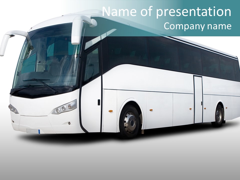 A Big Tour Bus Isolated On White PowerPoint Template