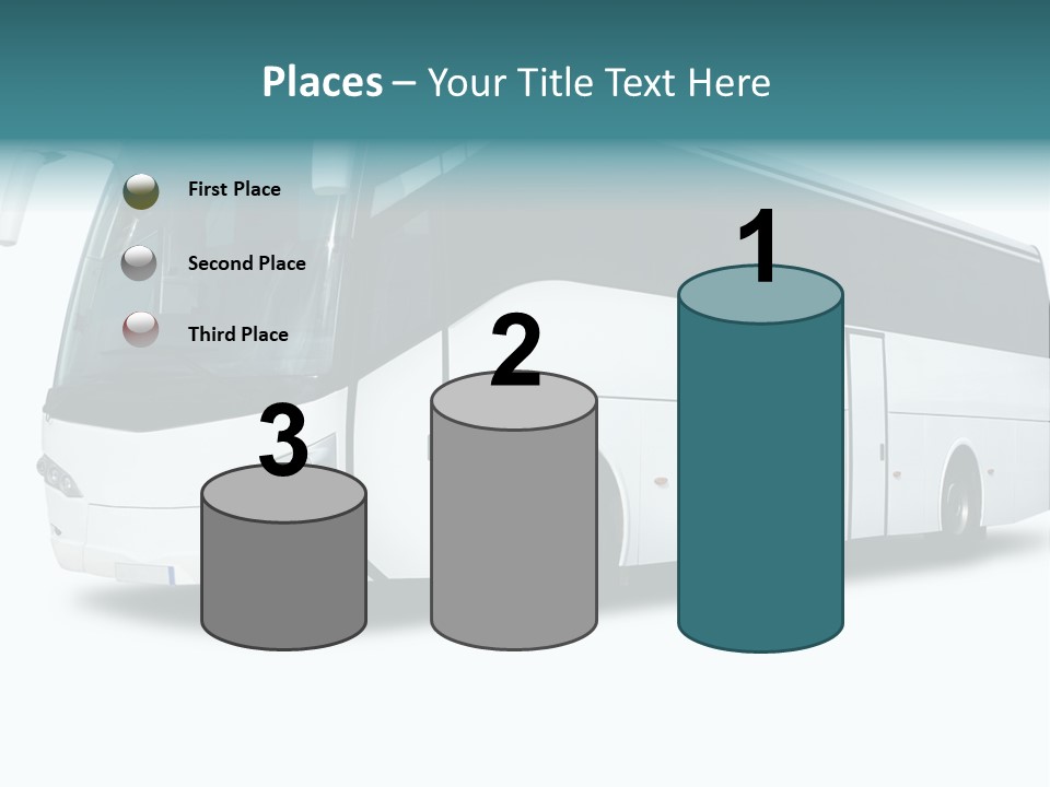 A Big Tour Bus Isolated On White PowerPoint Template