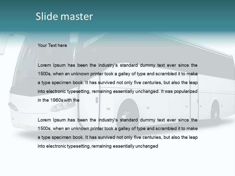 A Big Tour Bus Isolated On White PowerPoint Template