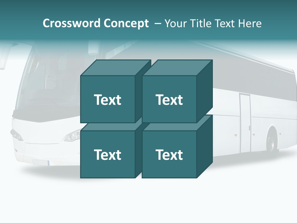 A Big Tour Bus Isolated On White PowerPoint Template