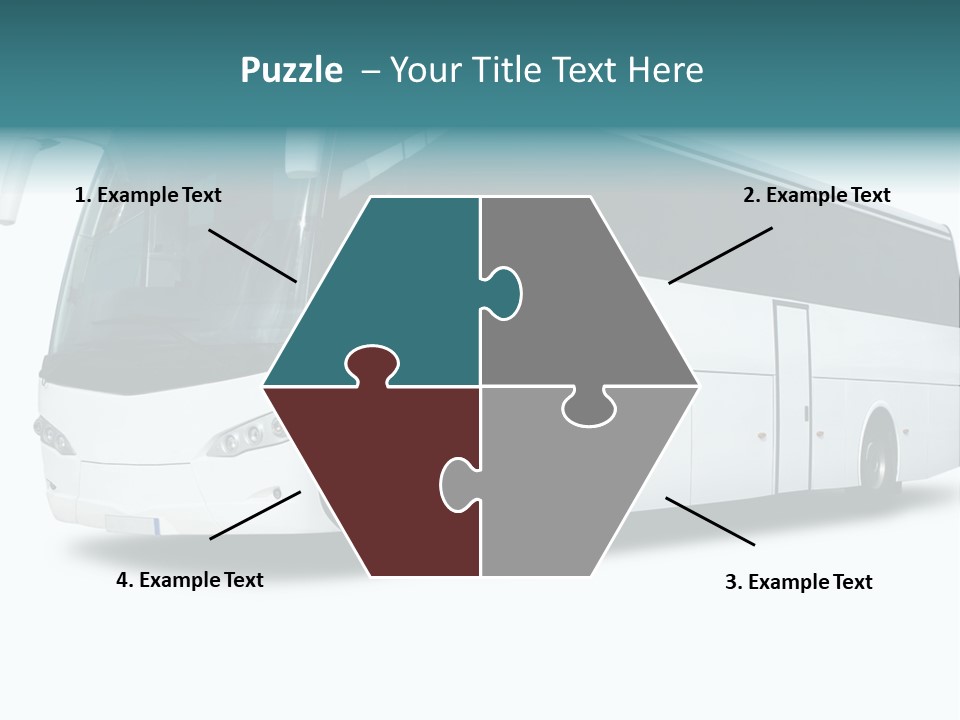 A Big Tour Bus Isolated On White PowerPoint Template