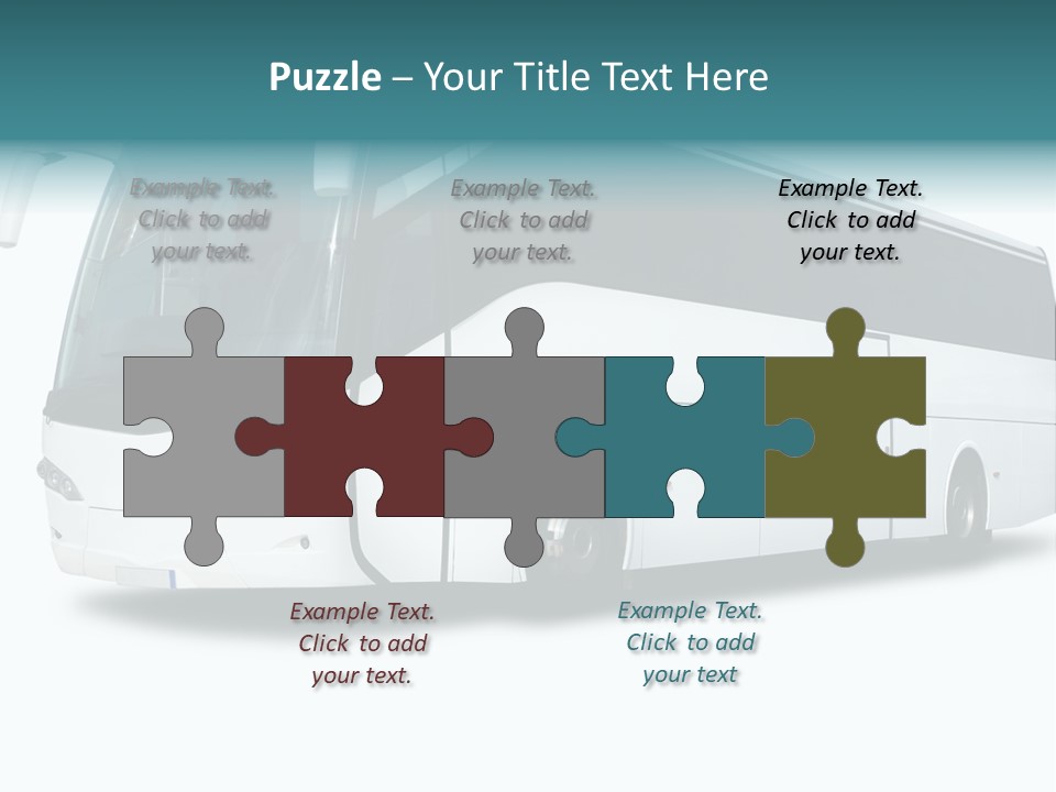 A Big Tour Bus Isolated On White PowerPoint Template