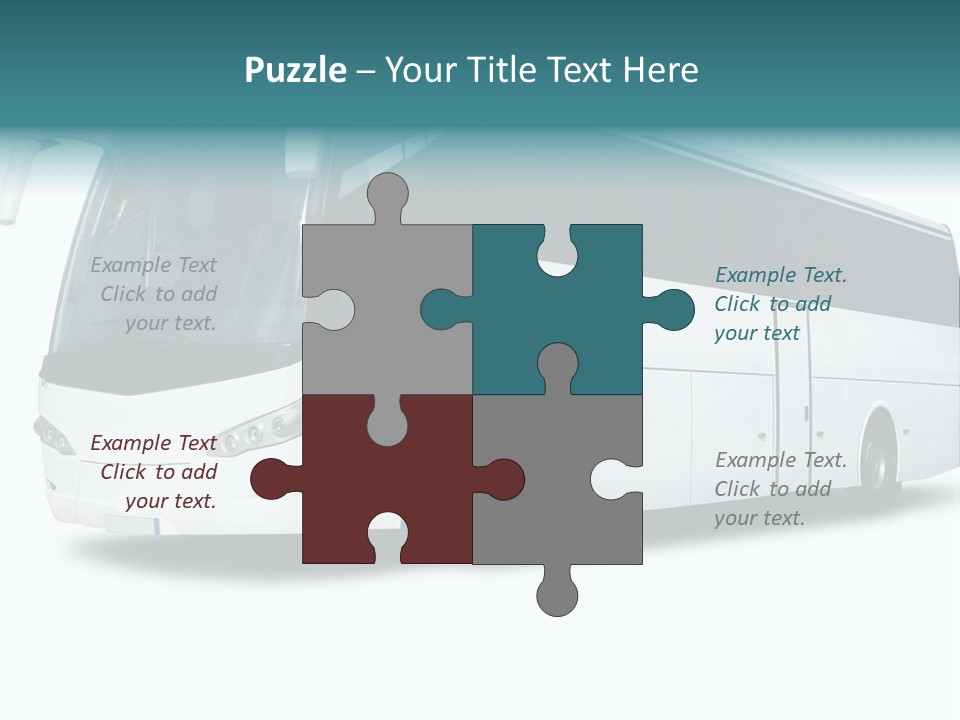 A Big Tour Bus Isolated On White PowerPoint Template