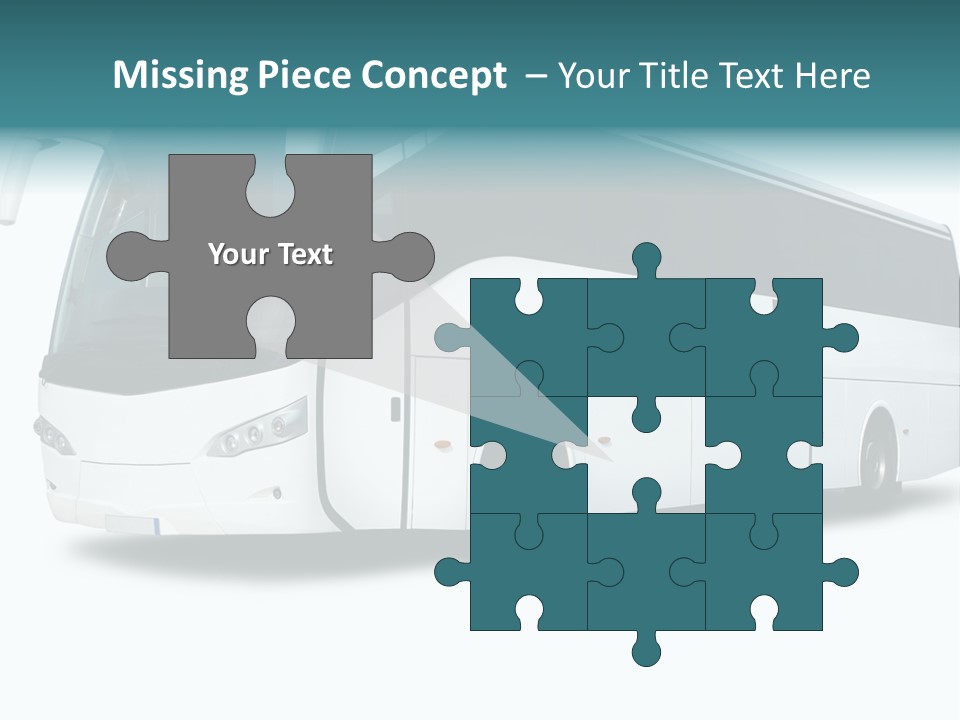 A Big Tour Bus Isolated On White PowerPoint Template