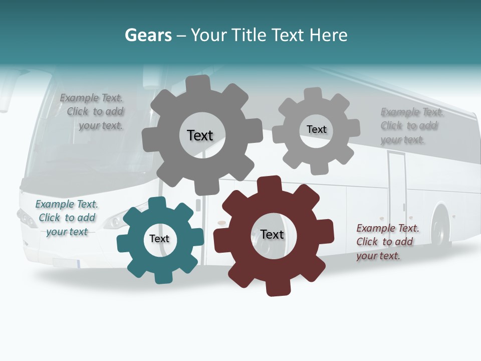 A Big Tour Bus Isolated On White PowerPoint Template