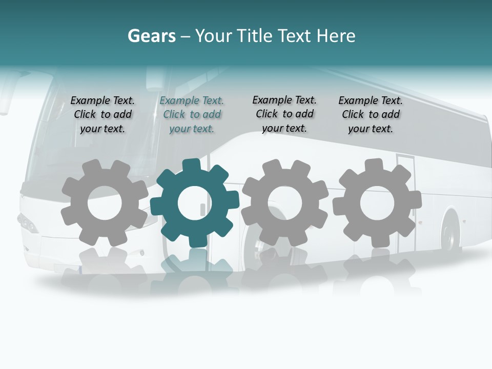 A Big Tour Bus Isolated On White PowerPoint Template