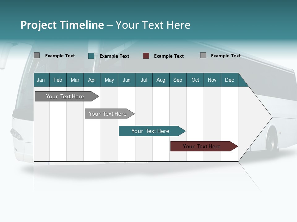 A Big Tour Bus Isolated On White PowerPoint Template