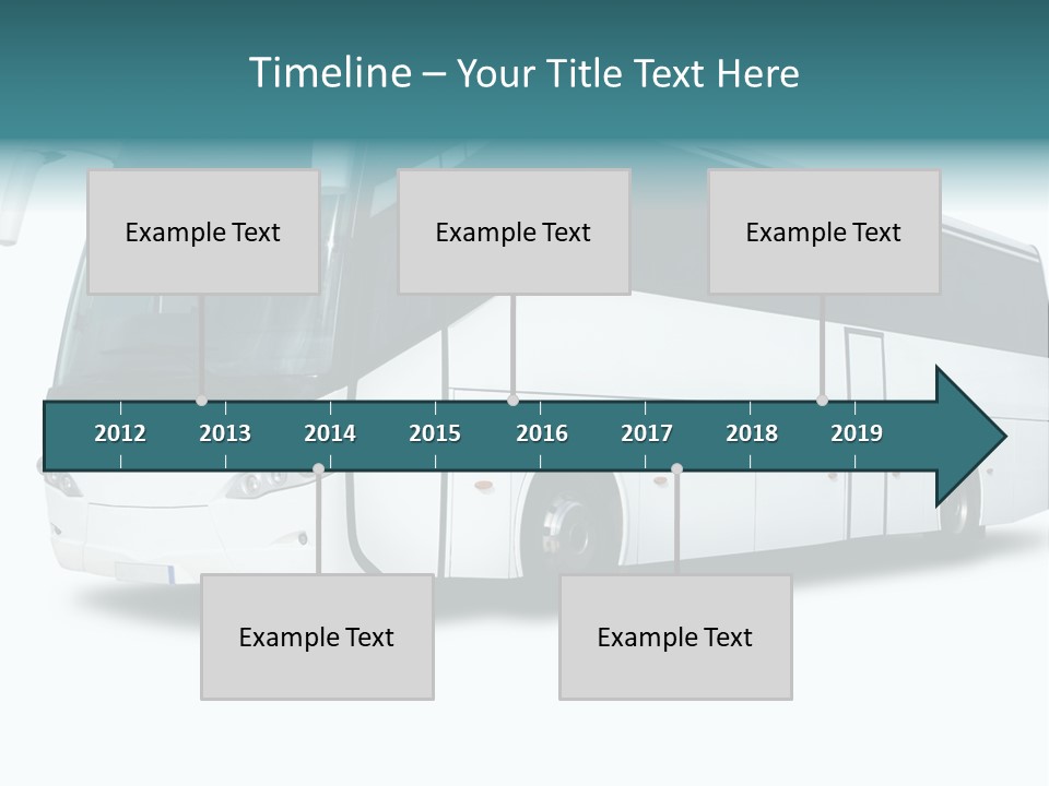 A Big Tour Bus Isolated On White PowerPoint Template