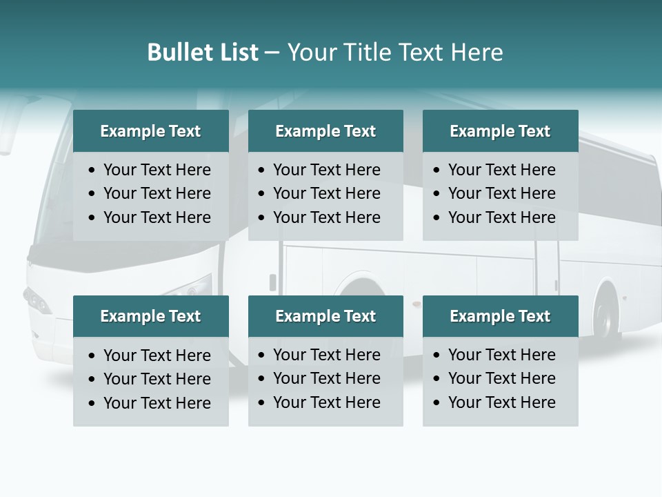 A Big Tour Bus Isolated On White PowerPoint Template