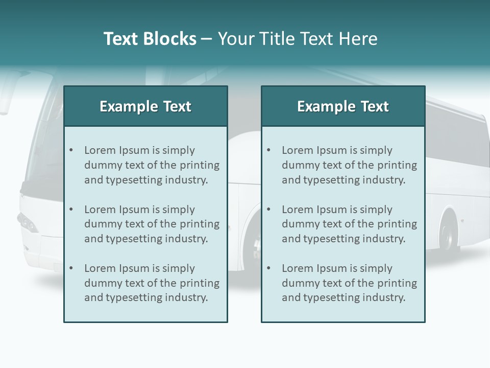 A Big Tour Bus Isolated On White PowerPoint Template