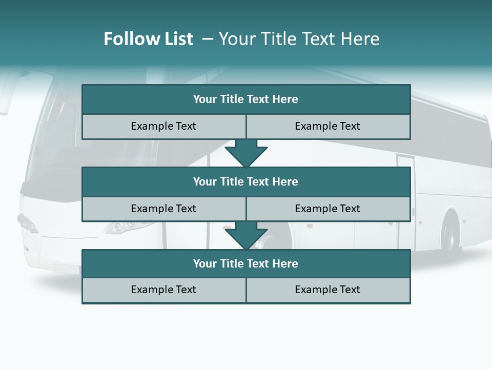 A Big Tour Bus Isolated On White PowerPoint Template