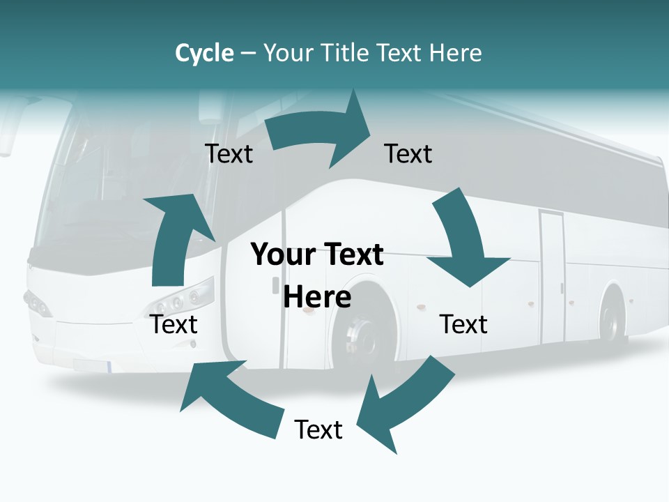 A Big Tour Bus Isolated On White PowerPoint Template