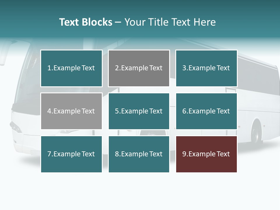 A Big Tour Bus Isolated On White PowerPoint Template