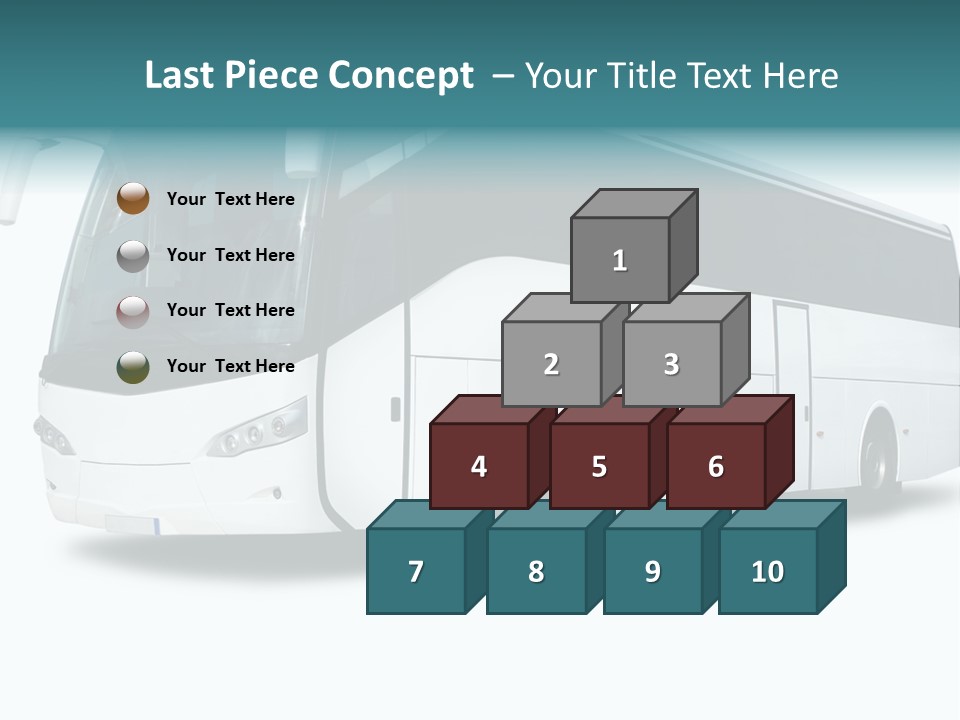 A Big Tour Bus Isolated On White PowerPoint Template