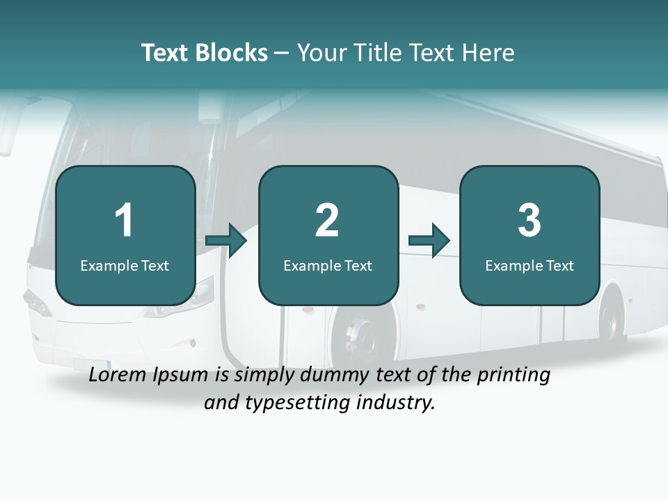 A Big Tour Bus Isolated On White PowerPoint Template