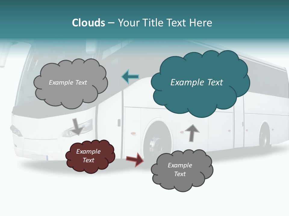 A Big Tour Bus Isolated On White PowerPoint Template