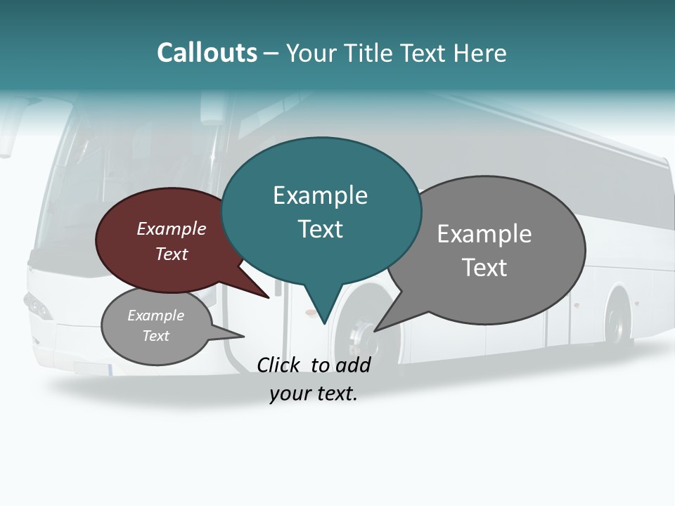 A Big Tour Bus Isolated On White PowerPoint Template