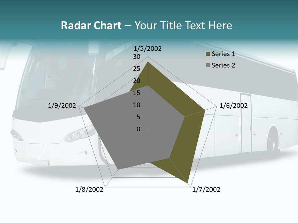 A Big Tour Bus Isolated On White PowerPoint Template