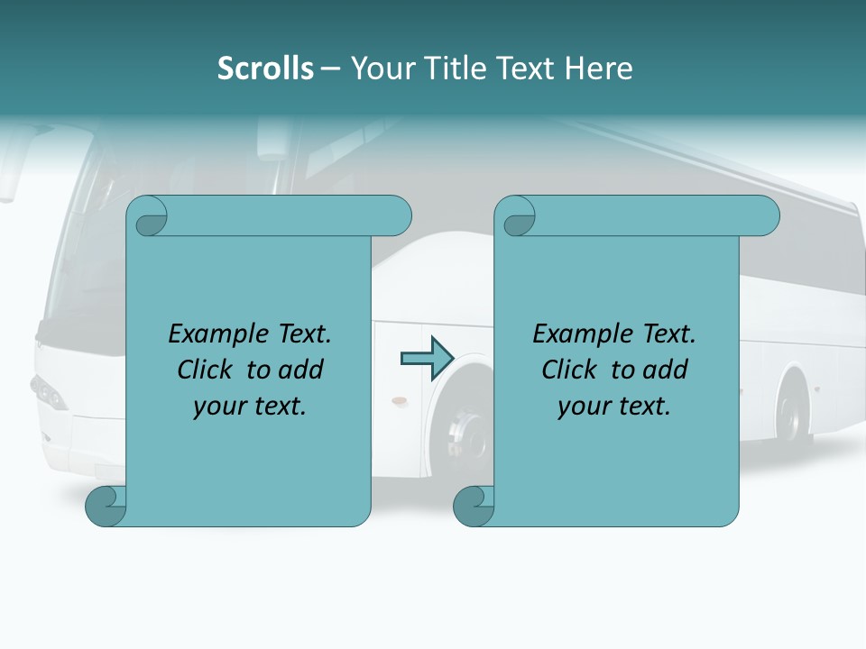 A Big Tour Bus Isolated On White PowerPoint Template