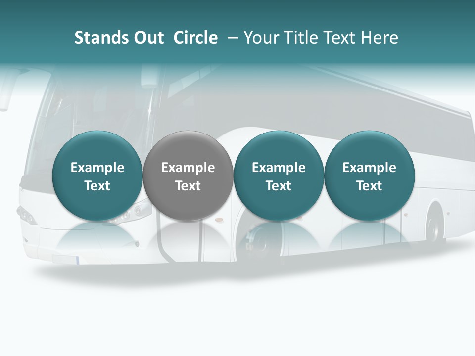 A Big Tour Bus Isolated On White PowerPoint Template