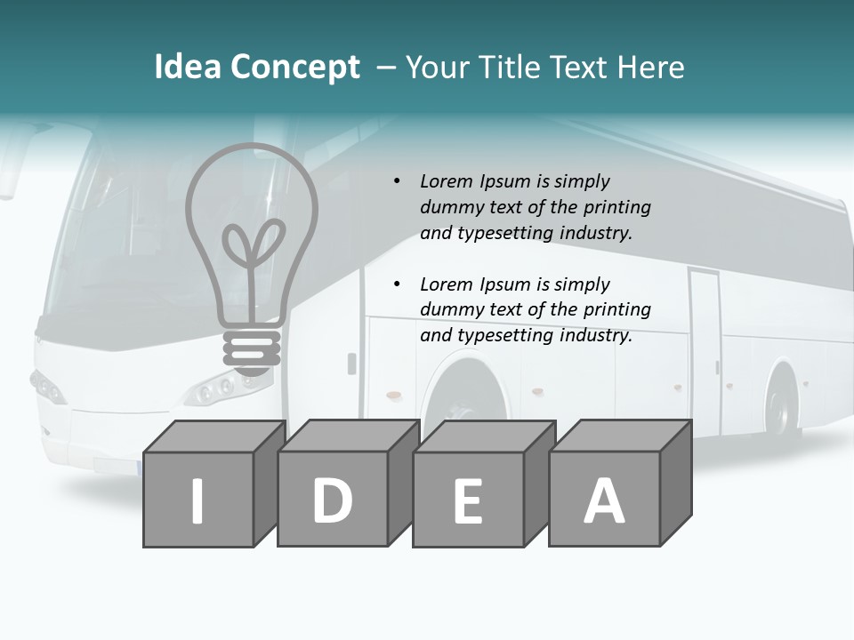 A Big Tour Bus Isolated On White PowerPoint Template