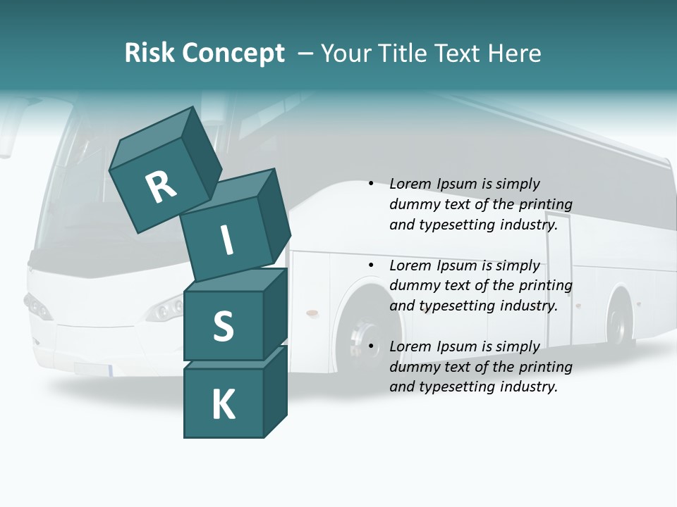 A Big Tour Bus Isolated On White PowerPoint Template