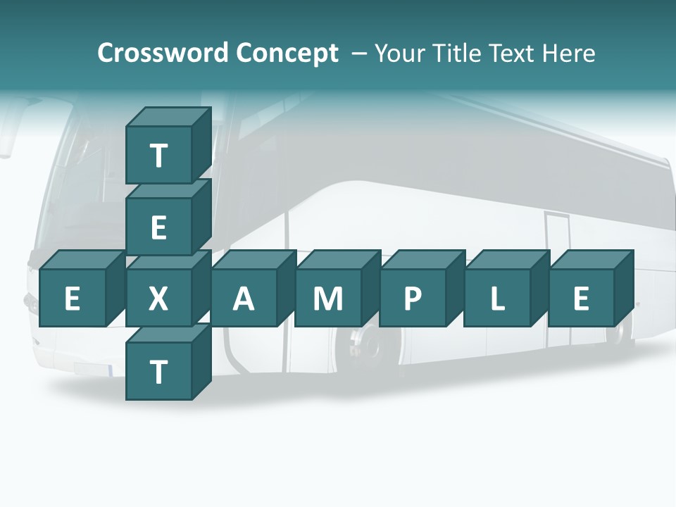 A Big Tour Bus Isolated On White PowerPoint Template