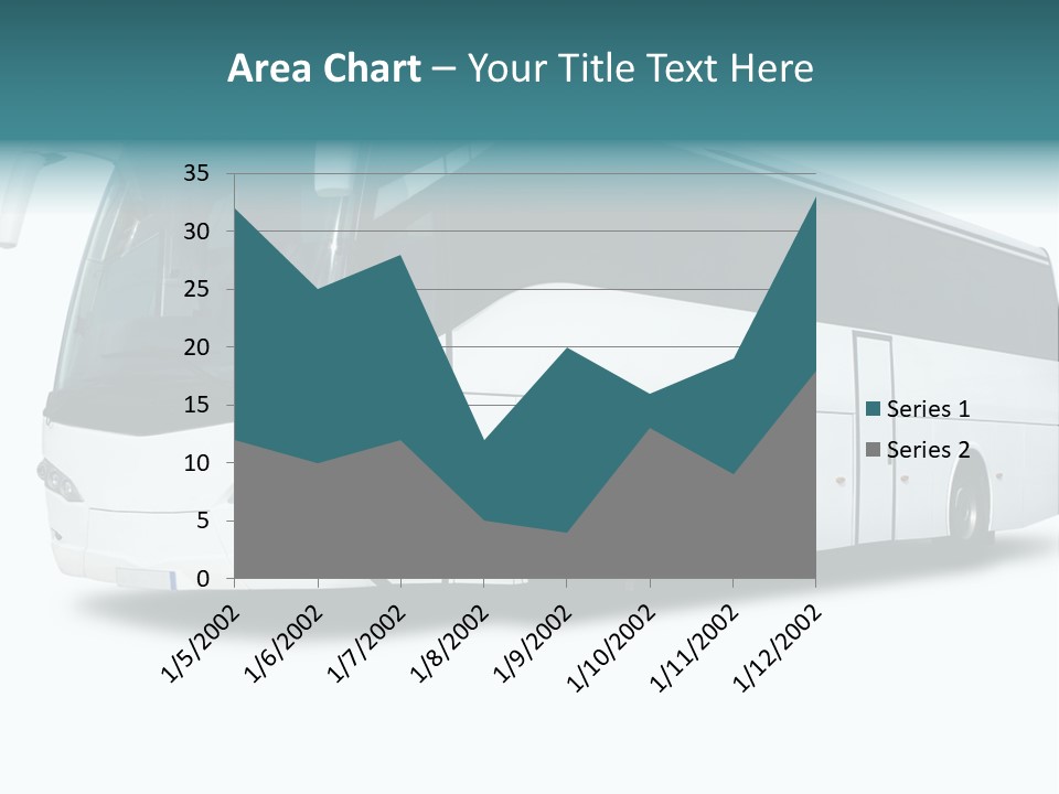 A Big Tour Bus Isolated On White PowerPoint Template