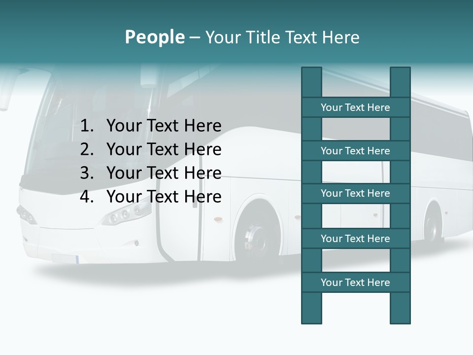 A Big Tour Bus Isolated On White PowerPoint Template