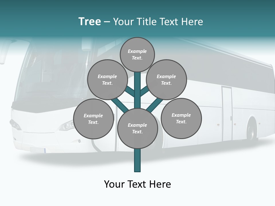 A Big Tour Bus Isolated On White PowerPoint Template