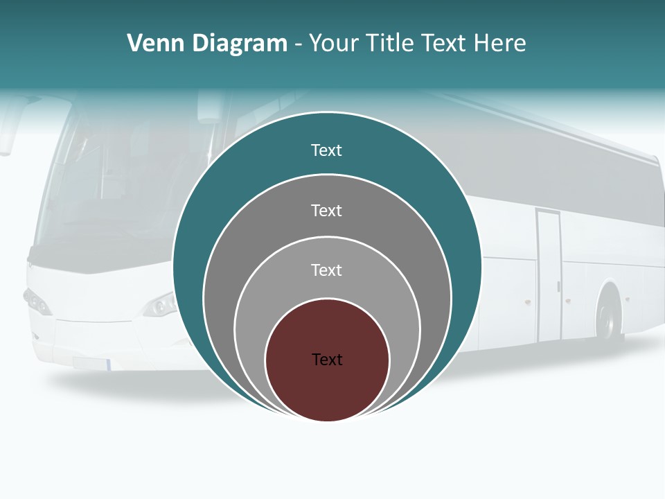 A Big Tour Bus Isolated On White PowerPoint Template