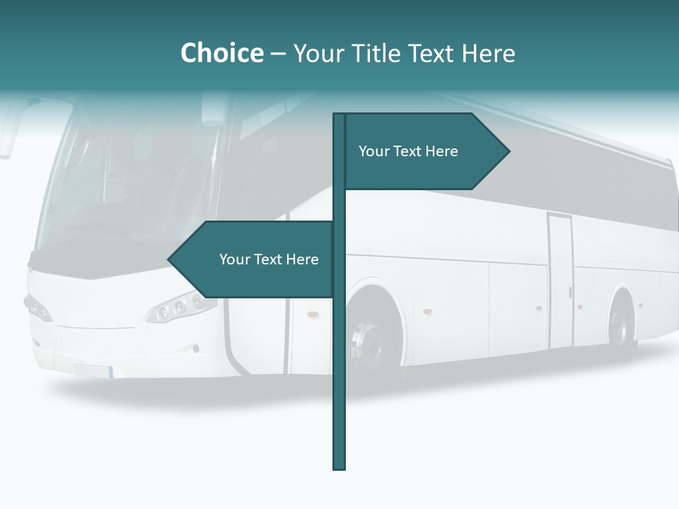 A Big Tour Bus Isolated On White PowerPoint Template