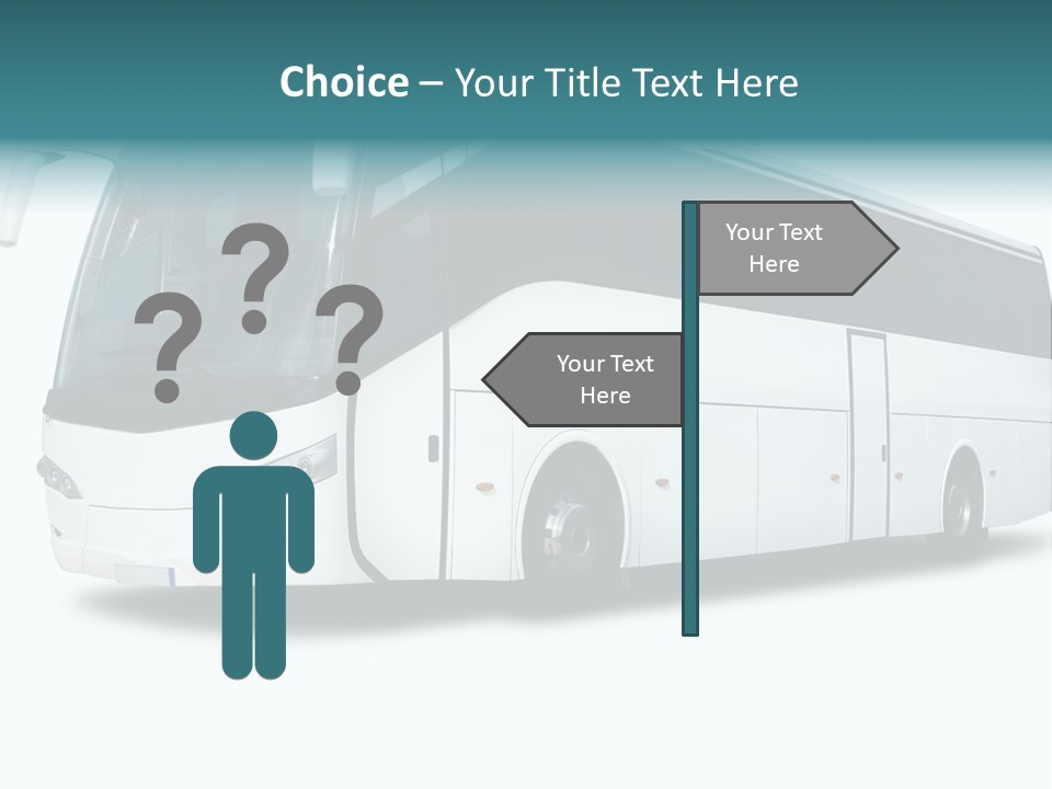 A Big Tour Bus Isolated On White PowerPoint Template