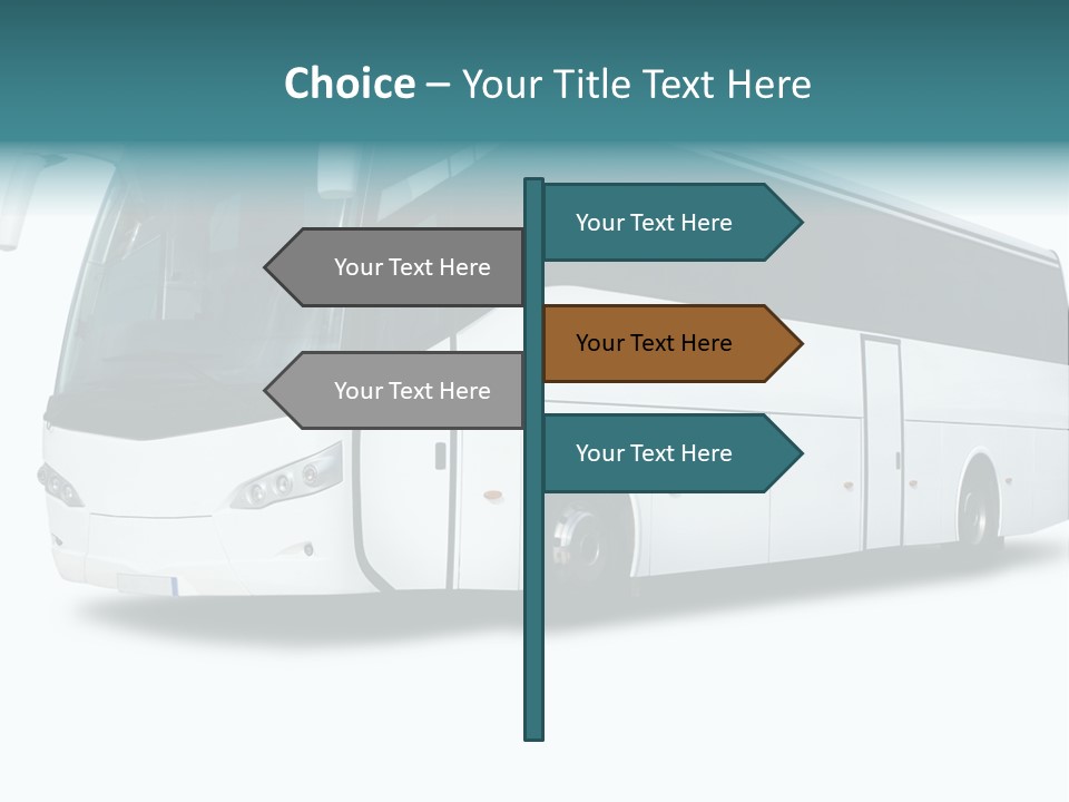 A Big Tour Bus Isolated On White PowerPoint Template