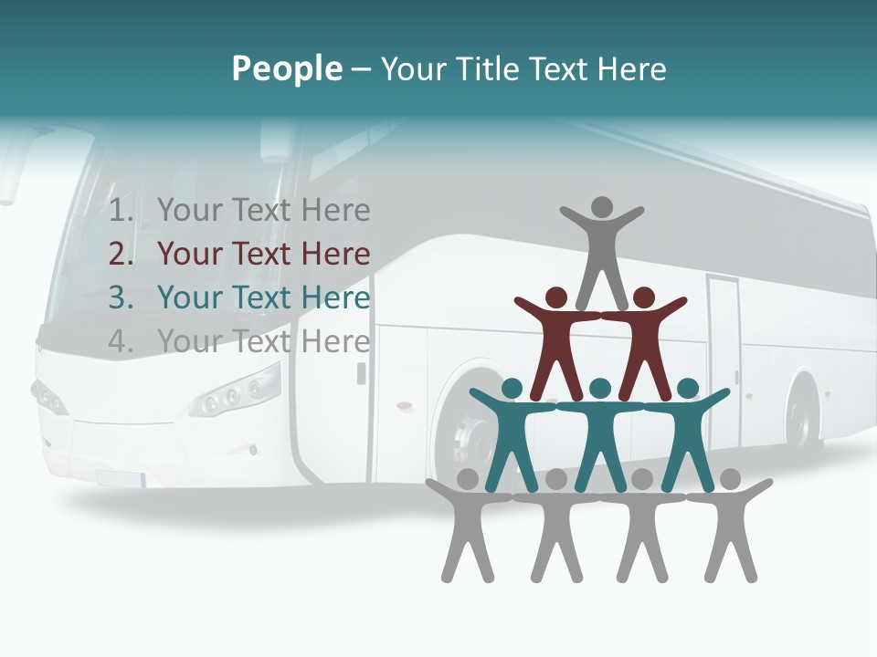 A Big Tour Bus Isolated On White PowerPoint Template