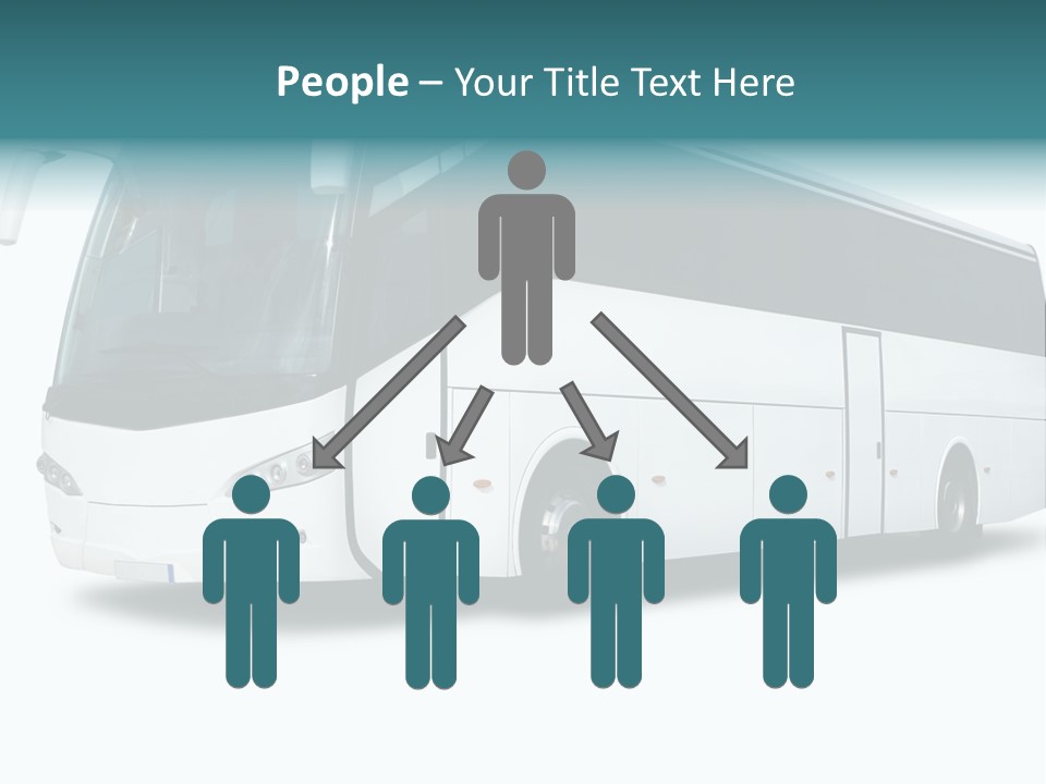 A Big Tour Bus Isolated On White PowerPoint Template