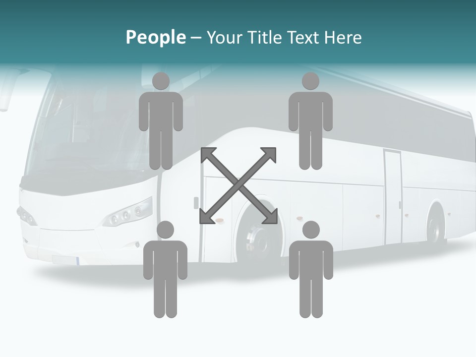 A Big Tour Bus Isolated On White PowerPoint Template