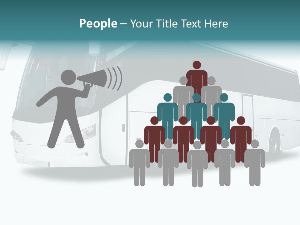 A Big Tour Bus Isolated On White PowerPoint Template