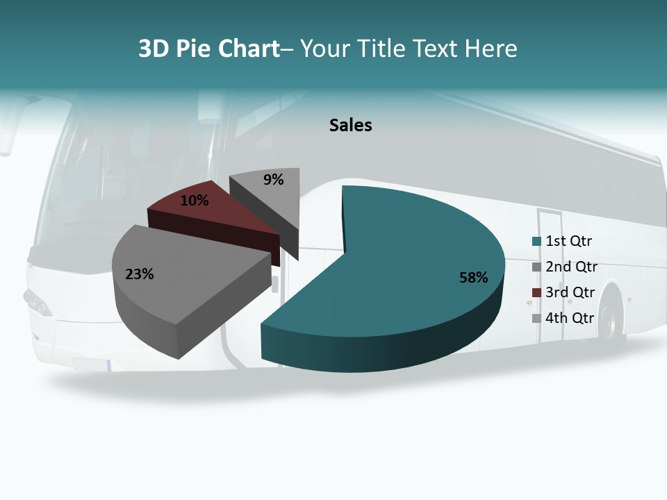 A Big Tour Bus Isolated On White PowerPoint Template