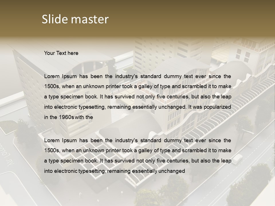 Small Buildings Model PowerPoint Template