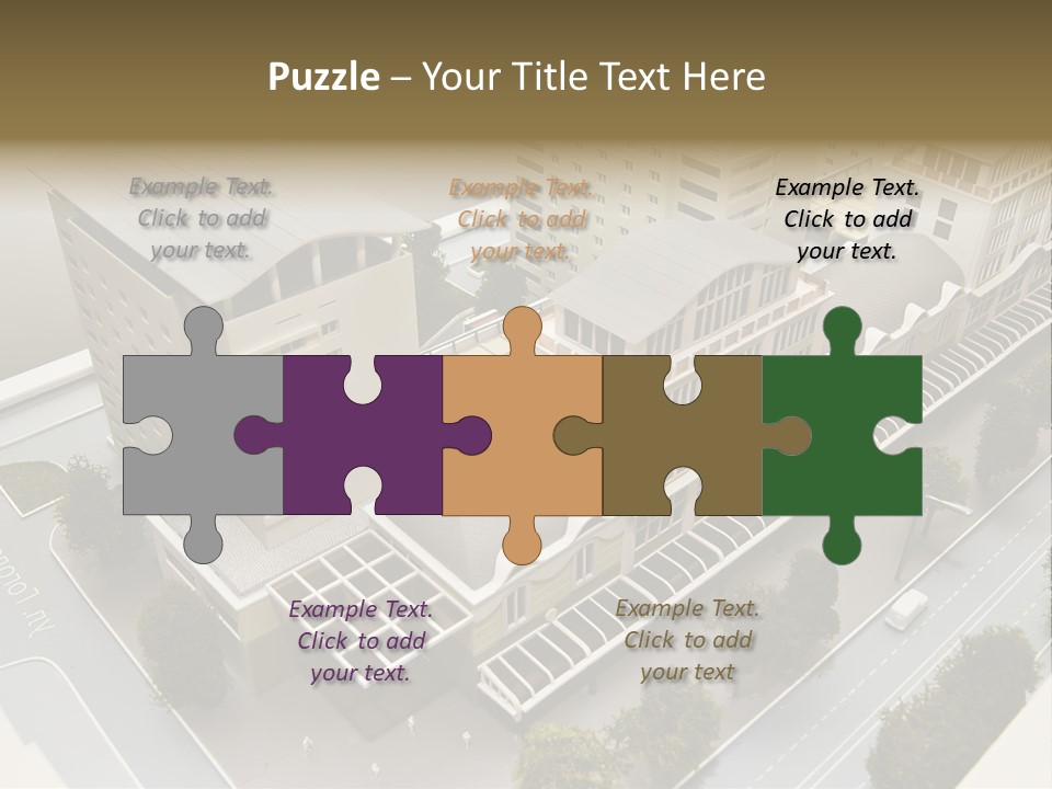 Small Buildings Model PowerPoint Template