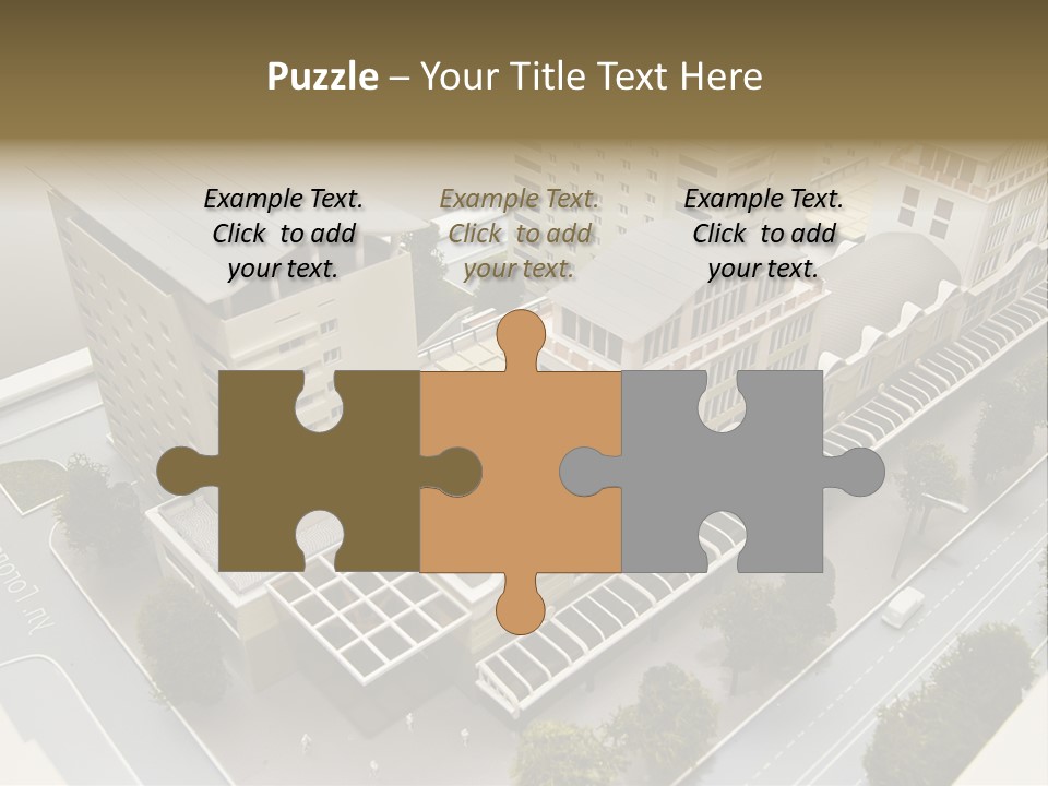 Small Buildings Model PowerPoint Template
