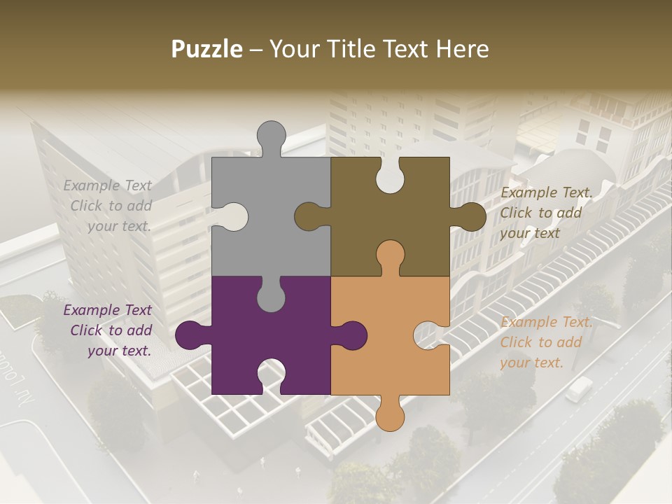 Small Buildings Model PowerPoint Template