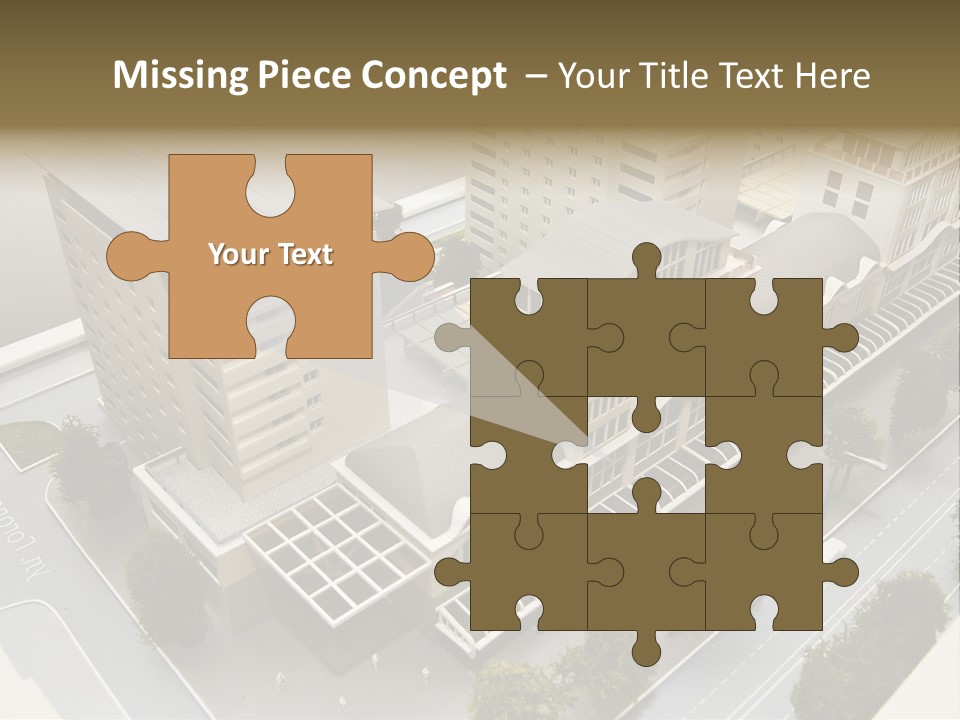 Small Buildings Model PowerPoint Template