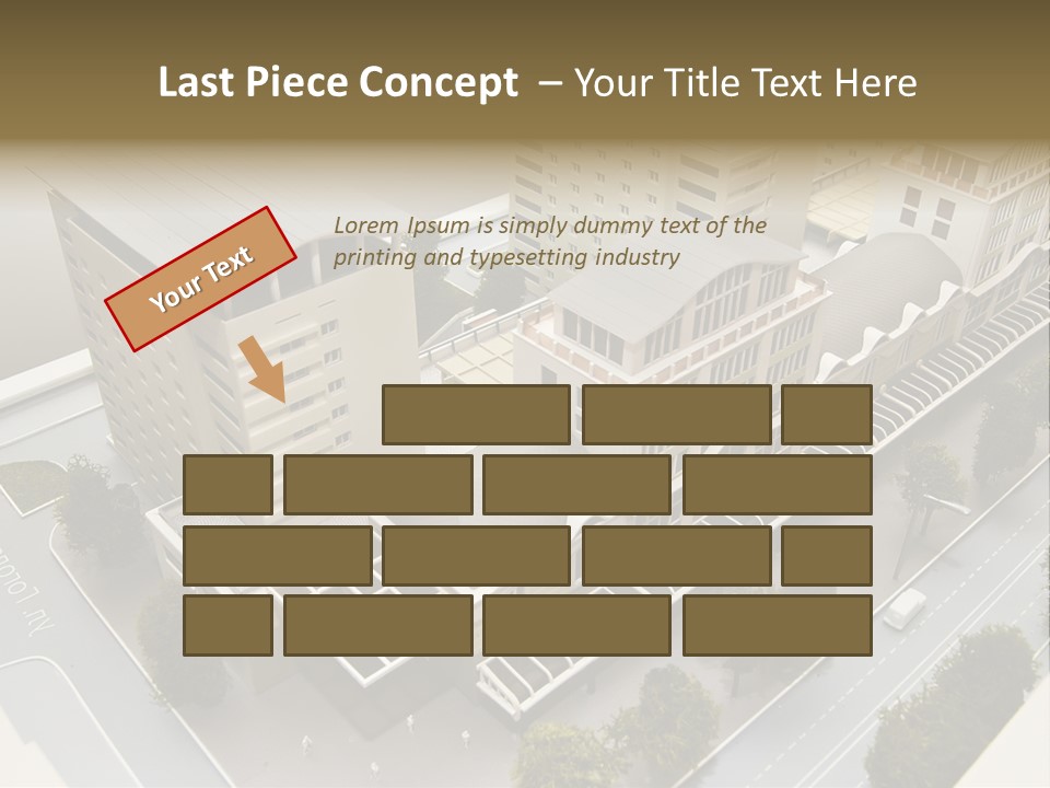 Small Buildings Model PowerPoint Template
